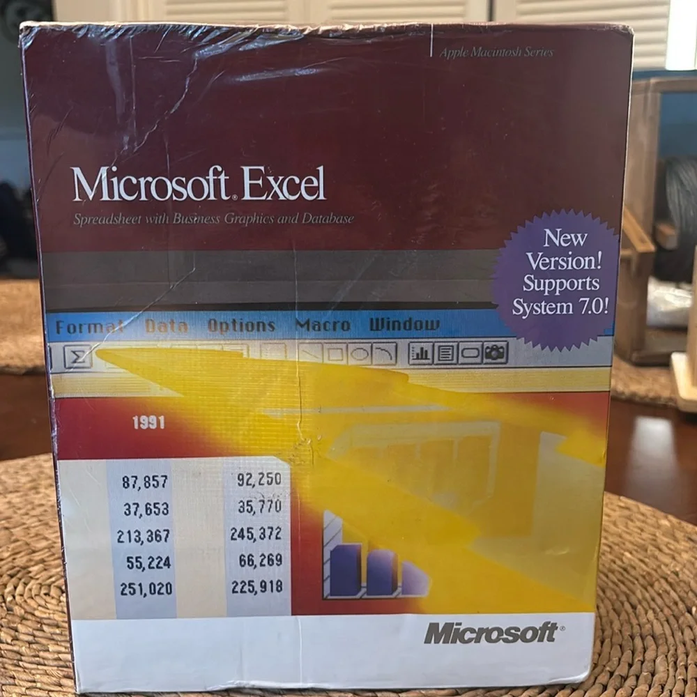 Vintage Microsoft Excel for Mac system 7.0